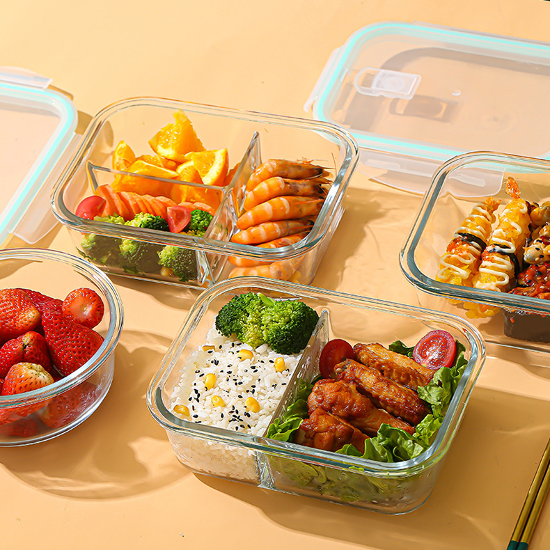 Food Storage Oven Safe - Glas-Frischhaltebox aus hochborosilikathaltigem, hitzebeständigem Glas, mikrowellengeeignet,