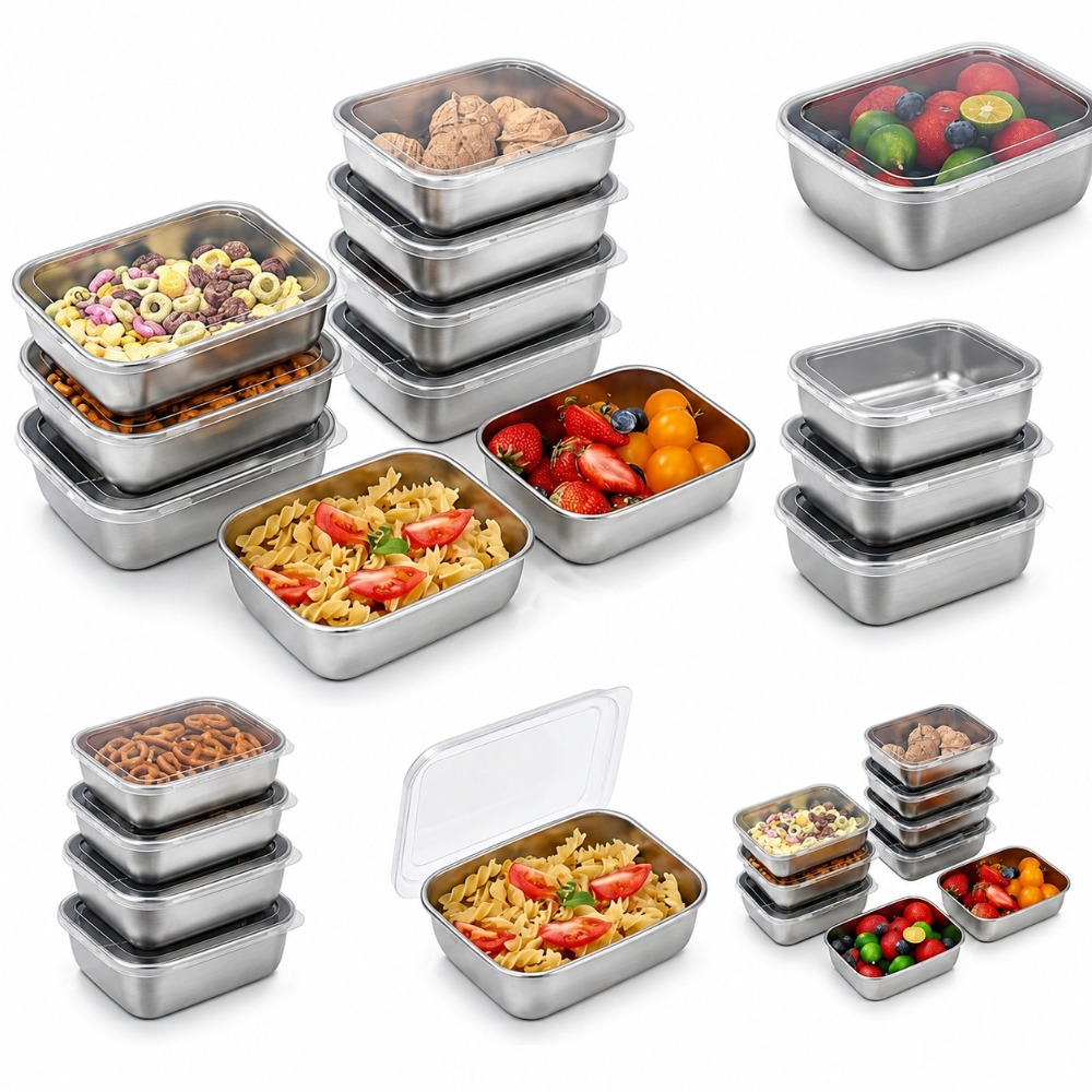 6-teiliges Edelstahl-Lebensmit – Food Storage Meals Bewertung und Preis